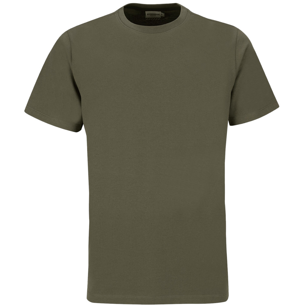 detail TOWORKFOR Fast-Dry olivové pánske rýchloschnúce tričko pre maximálny komfort