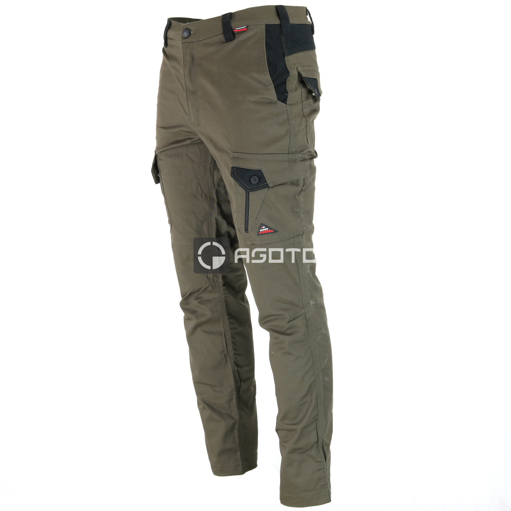 detail COFRA Jember hnedé pánske pracovné nohavice