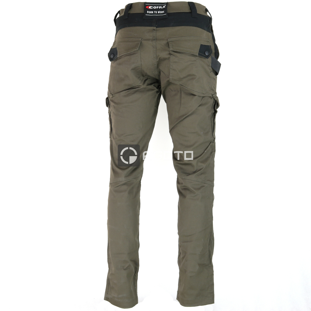 detail COFRA Jember hnedé pánske pracovné nohavice