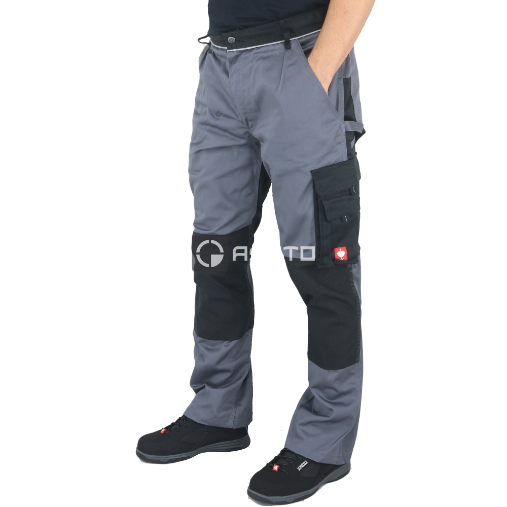 detail Engelbert Strauss Image šedé pánské pracovní kalhoty