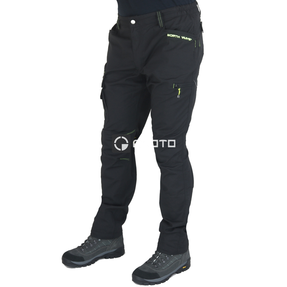 detail NORTH WAYS Edward Stretch černé pánské pracovní kalhoty