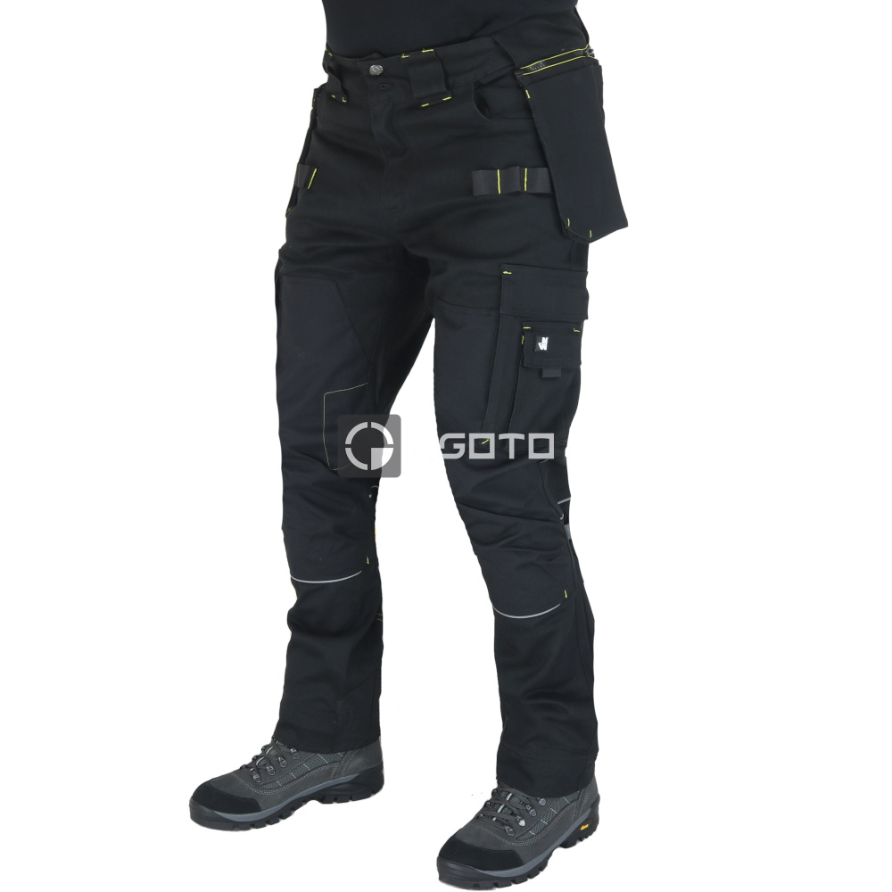 detail NINE WORTHS Howard Stretch černé pánské pracovní kalhoty