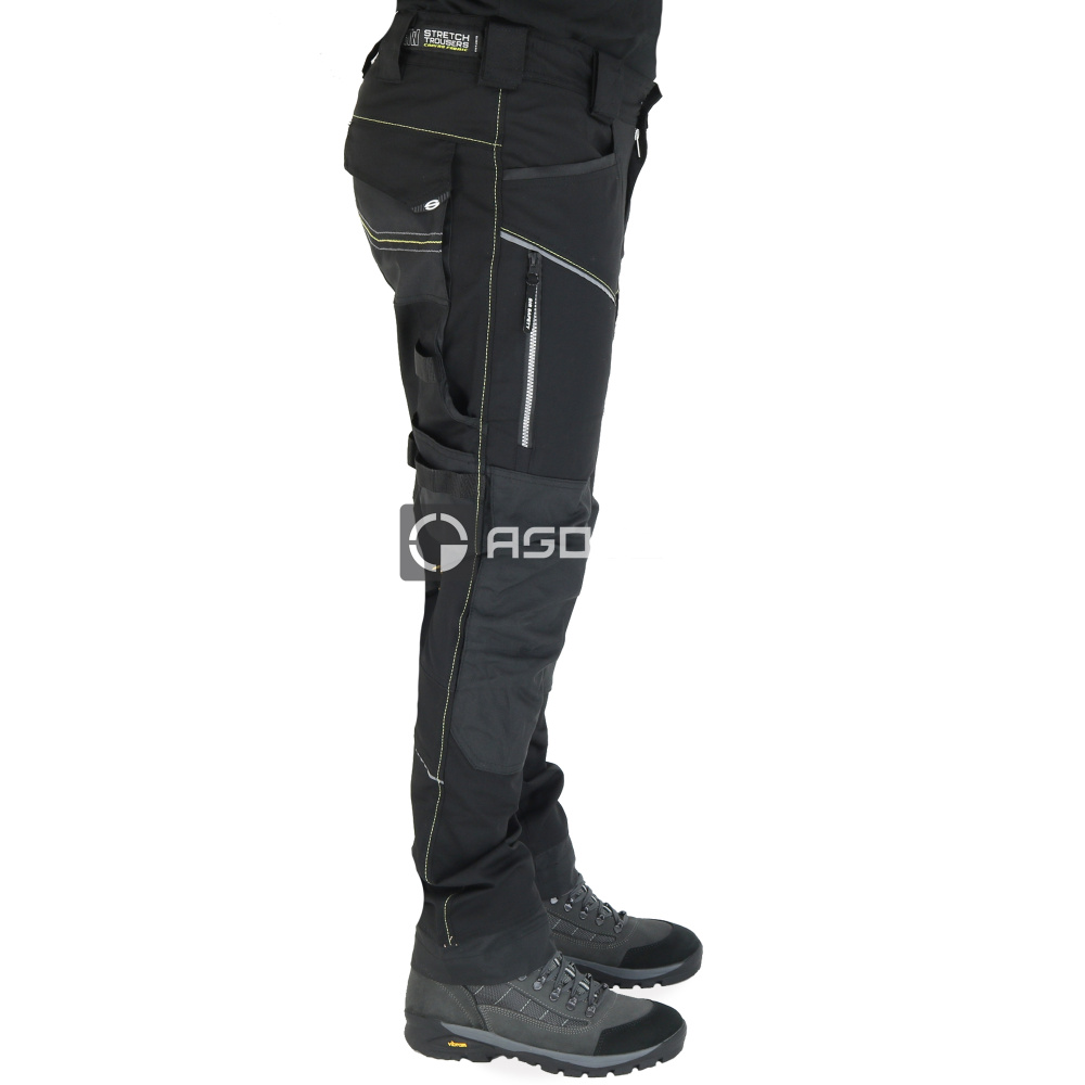 detail SIR Stretch 4-Way Canvas sivé pánske profesionálne pracovné nohavice, odolné a p