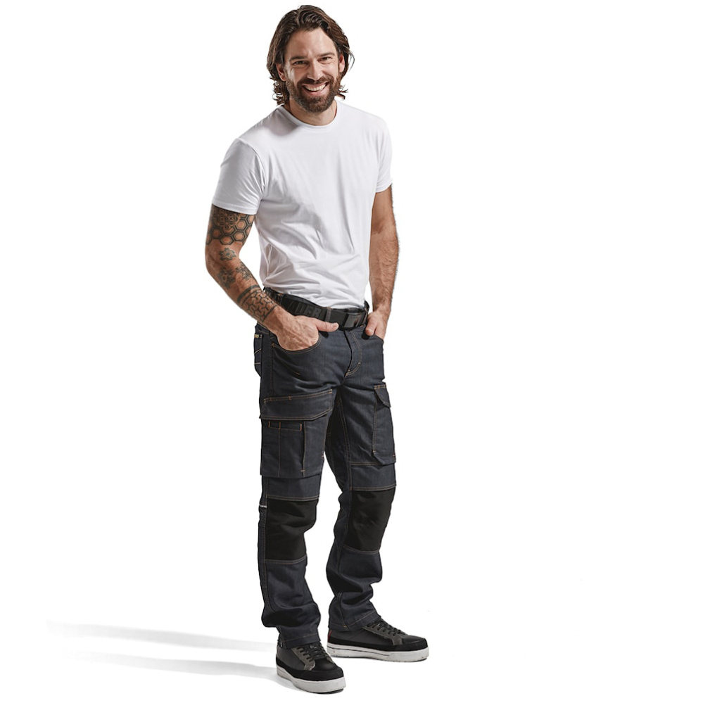 detail Blakläder Sweden Jeans modré pánske pracovné nohavice, odolné, pružný stretch