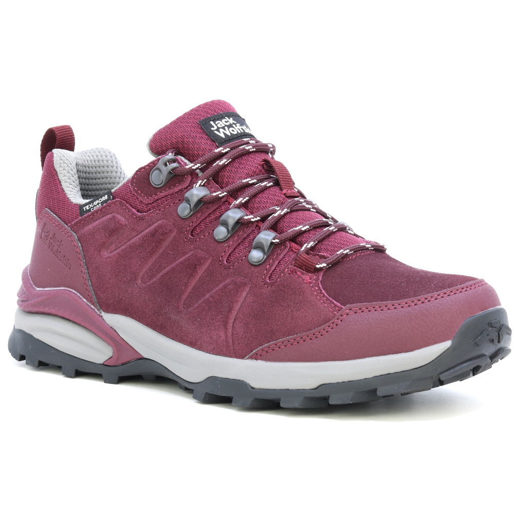 detail Jack Wolfskin Refugio vínová dámská outdoor obuv Texapore membrána