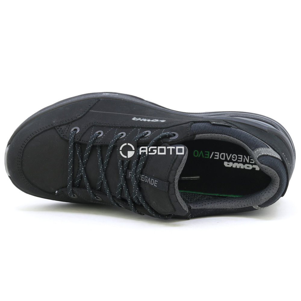 detail LOWA Renegade EVO GTX lo černá pánská outdoor obuv membrána Gore-Tex®