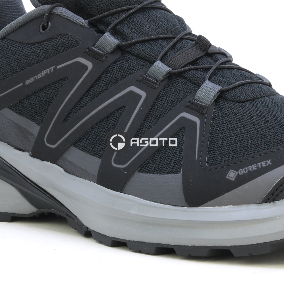detail SALOMON Examotion GTX Black černá pánská outdoor obuv membrána Gore-Tex®