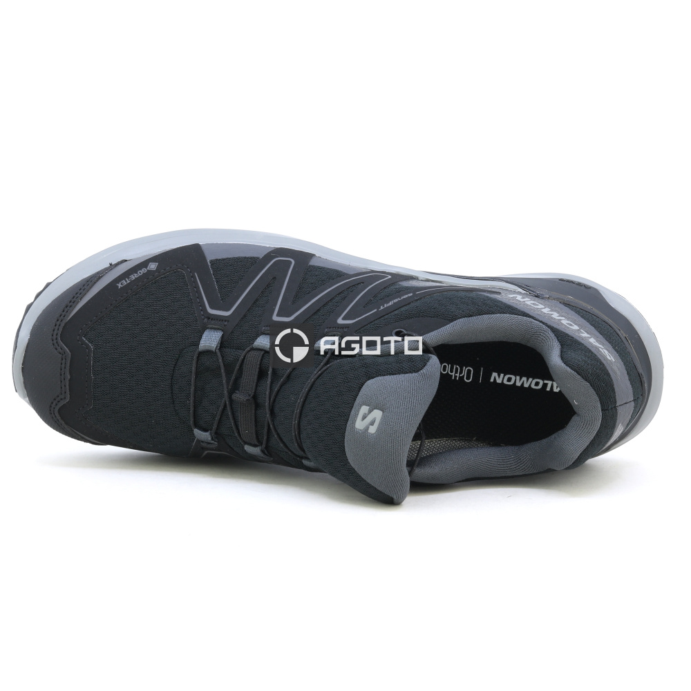 detail SALOMON Examotion GTX Black černá pánská outdoor obuv membrána Gore-Tex®