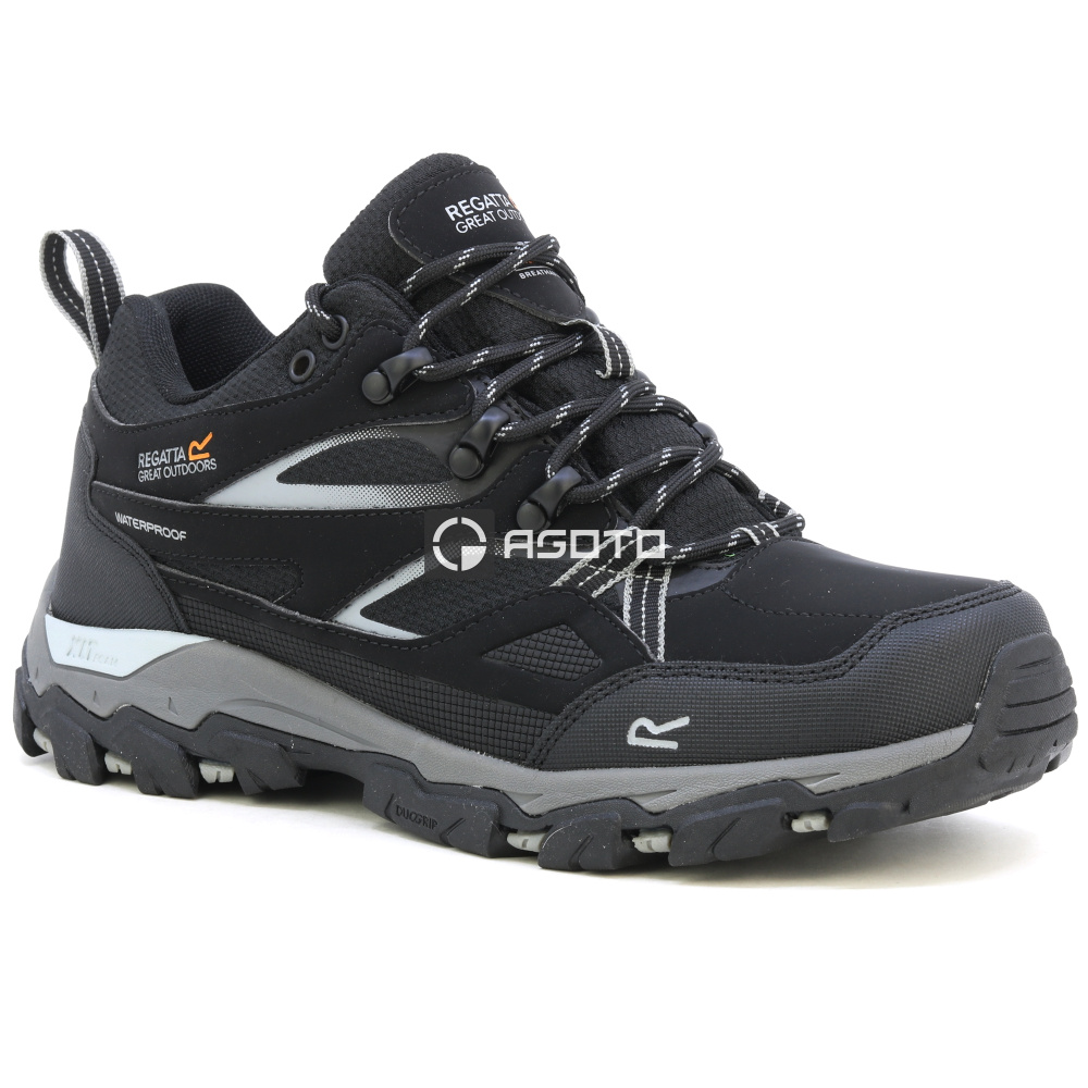 detail REGATTA Holcombe III Low černá pánská outdoor obuv ISOTEX membrána