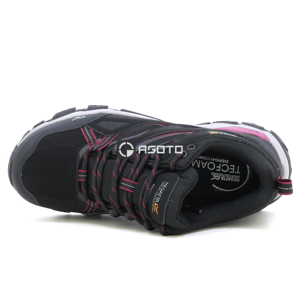 detail REGATTA Holcombe III Low černá dámská outdoor obuv Isotex membrána