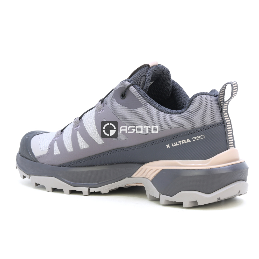detail SALOMON X ULTRA 360 W Gull/Nine sivá dámska outdoorová obuv, pohodlná do hôr