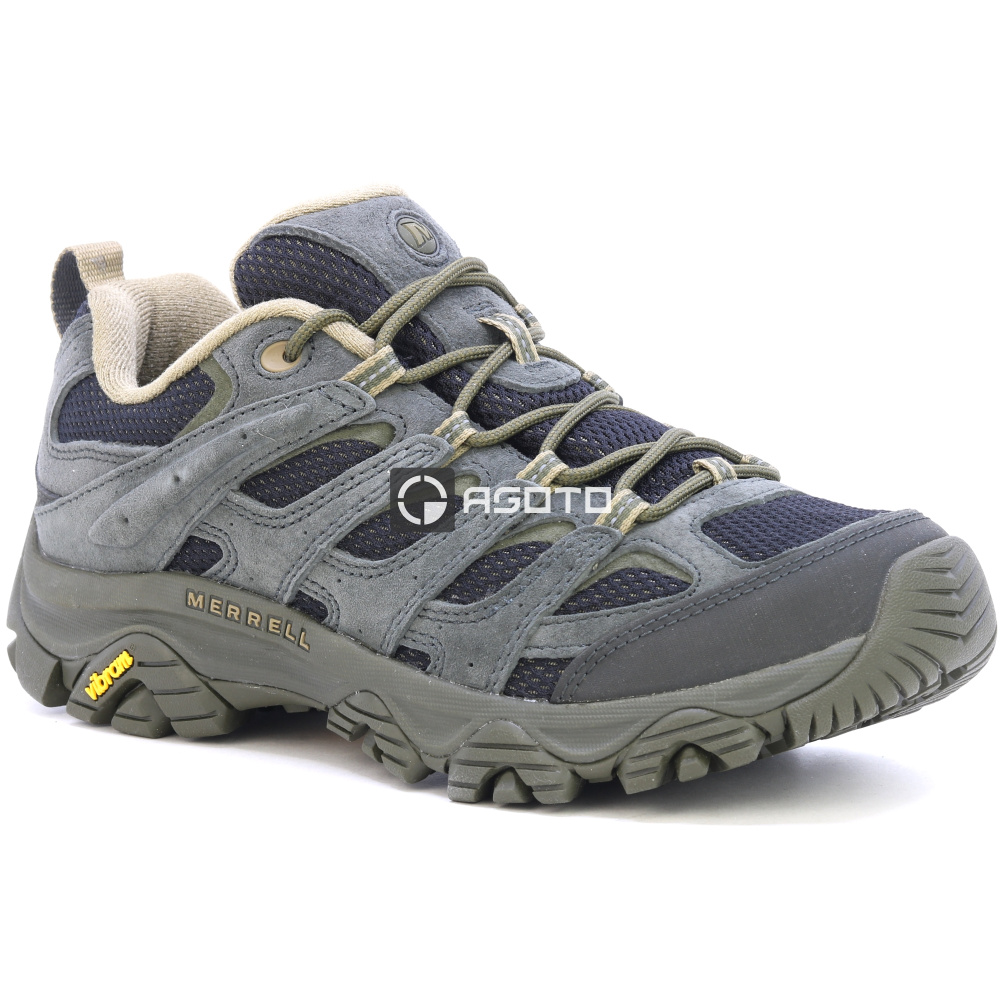 detail MERRELL MOAB 3 M black čierna pánska kožená outdoorová obuv nielen na turistiku