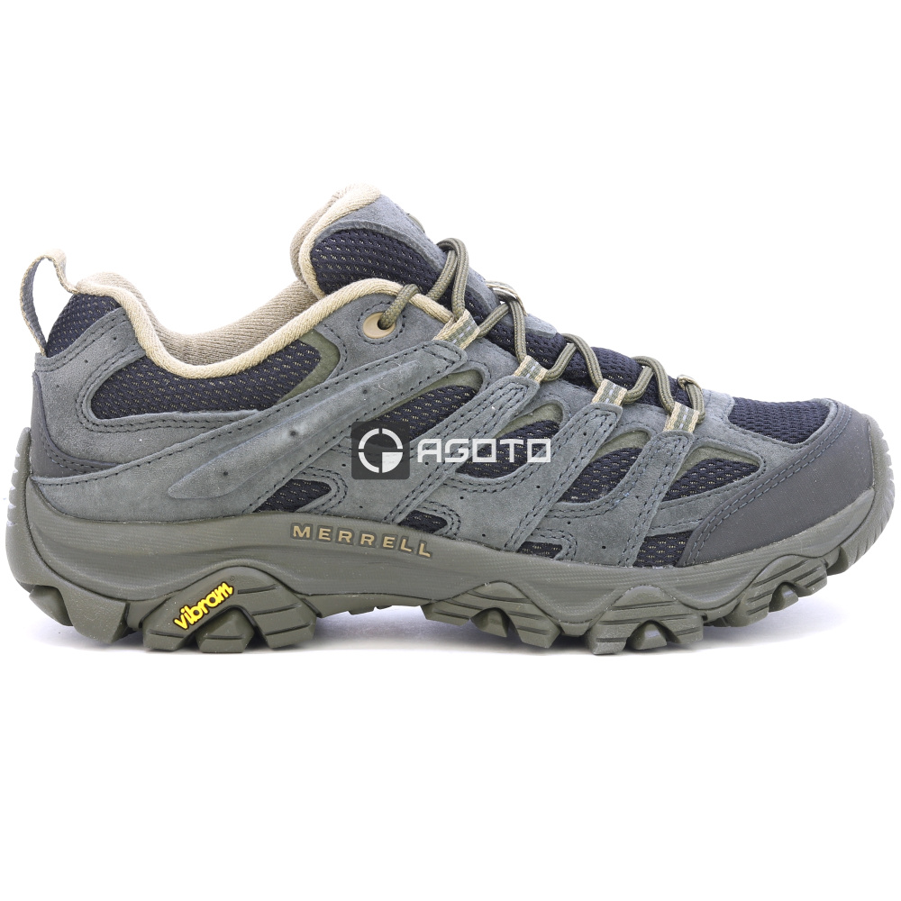 detail MERRELL MOAB 3 M black čierna pánska kožená outdoorová obuv nielen na turistiku