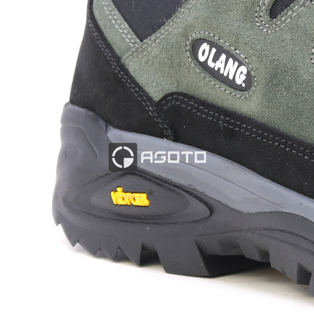 detail OLANG Biella 906 olivová pánska outdoorová obuv z prírodnej kože, pohodlná a ľah