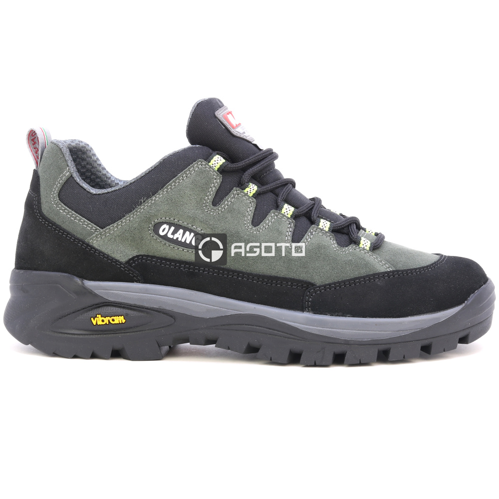 detail OLANG Biella 906 olivová pánska outdoorová obuv z prírodnej kože, pohodlná a ľah