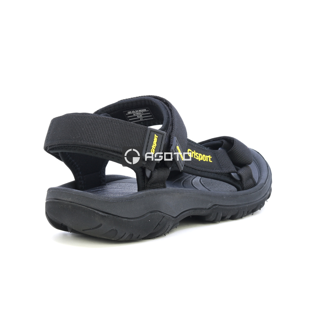 detail GRISPORT Sasso 60 čierne pánske outdoorové sandále, odolné v teréne a mimoriadne