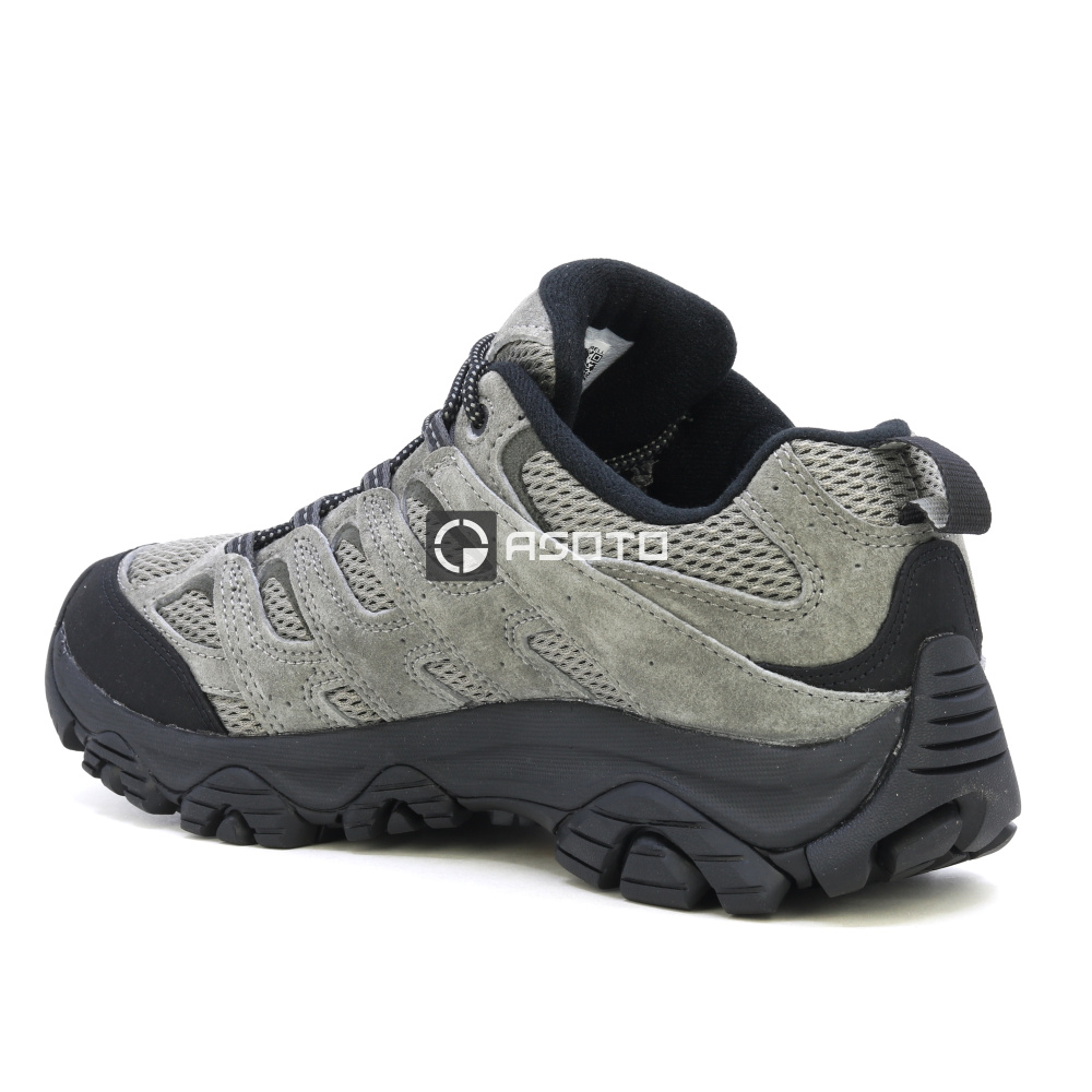 detail MERRELL MOAB 3 M Talus/Black sivá pánska kožená outdoorová obuv, pohodlná