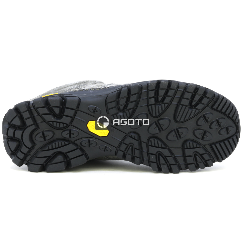 detail MERRELL MOAB 3 M Talus/Black sivá pánska kožená outdoorová obuv, pohodlná