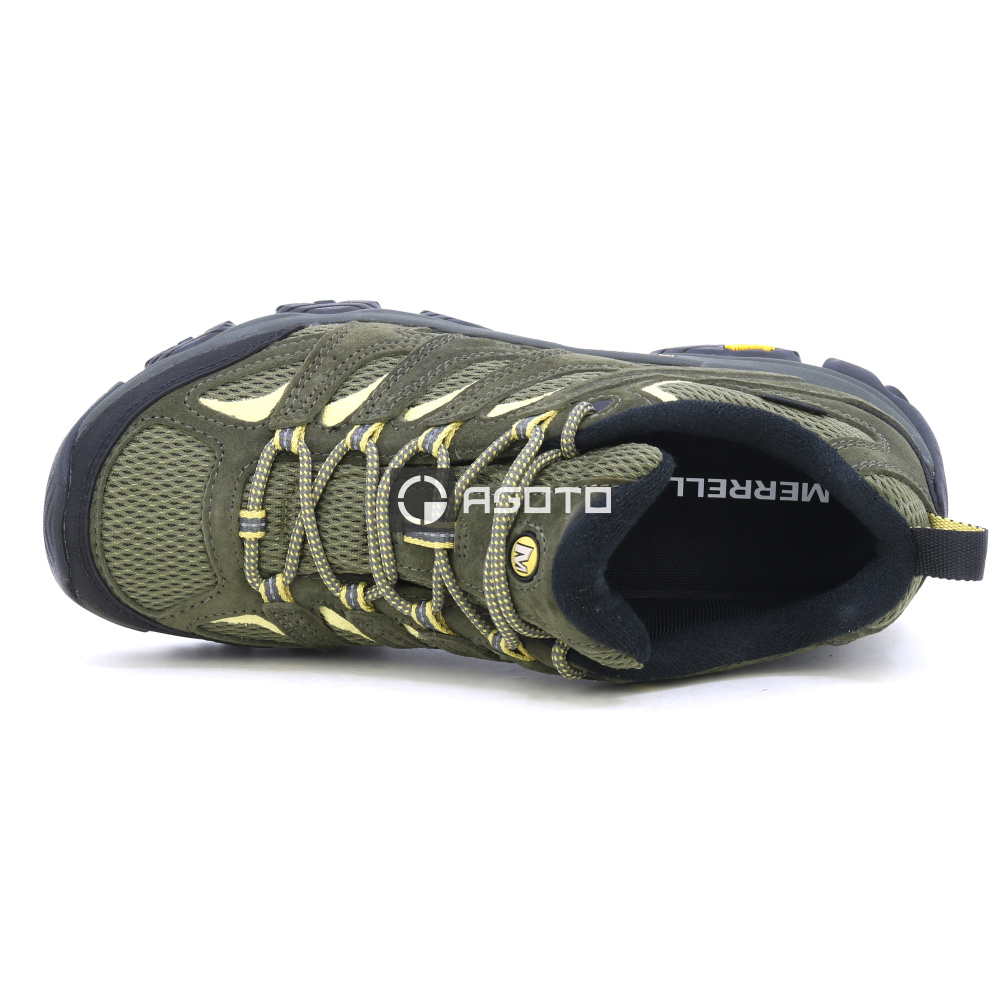 detail MERRELL Moab 3 GTX olivová pánska kožená outdoorová obuv, Gore-Tex® membrána