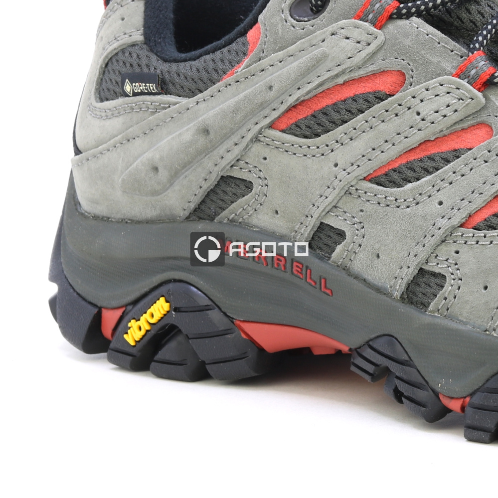 detail MERRELL Moab 3 GTX M sivá pánska kožená outdoorová obuv, Gore-Tex® membrána