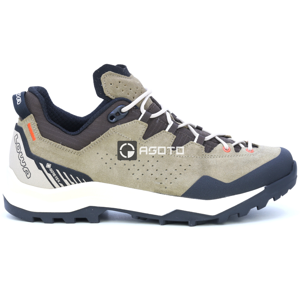 detail LOWA Explorer GTX béžová pánska kožená outdoorová obuv s membránou GORE-TEX