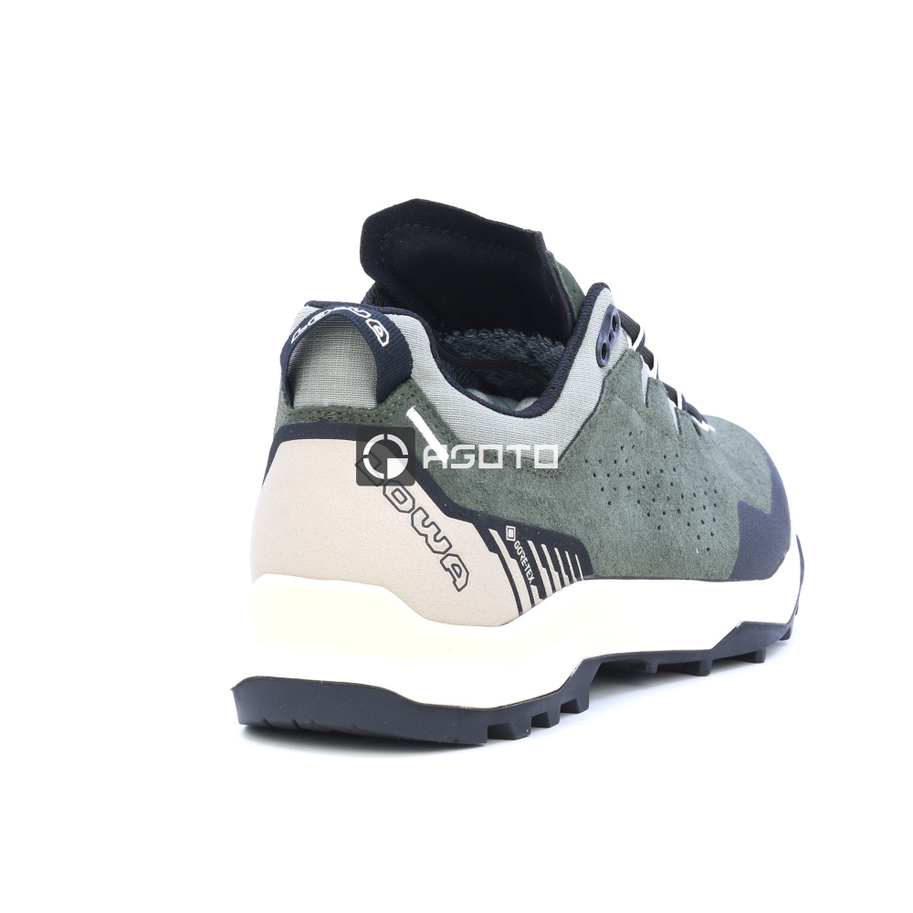 detail LOWA Explorer GTX zelená pánska kožená outdoorová obuv s membránou GORE-TEX