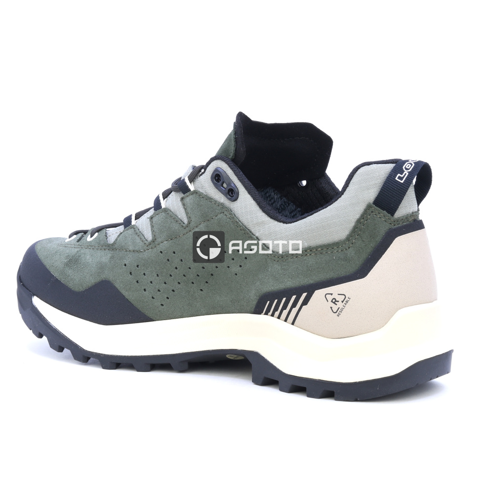 detail LOWA Explorer GTX zelená pánska kožená outdoorová obuv s membránou GORE-TEX