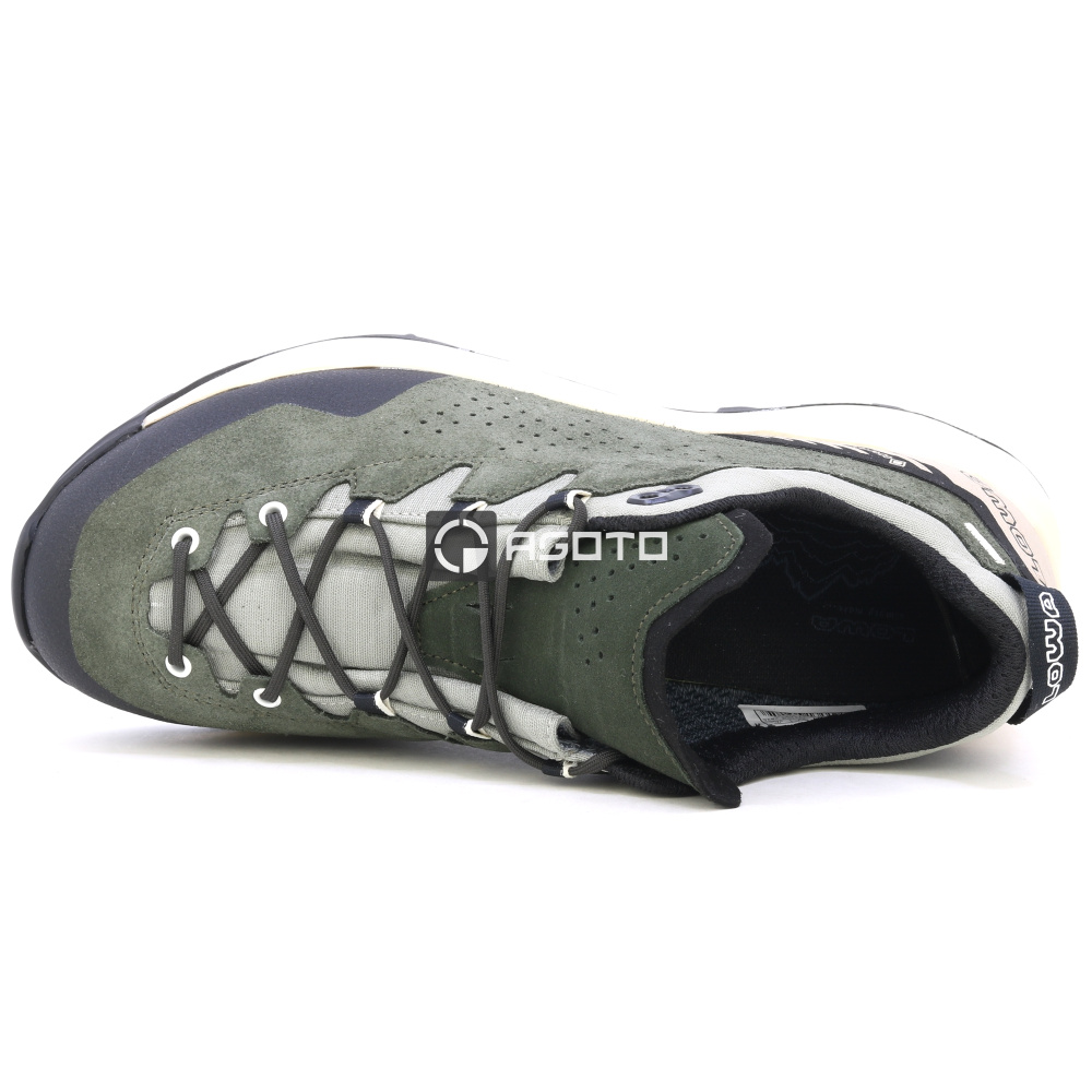 detail LOWA Explorer GTX zelená pánska kožená outdoorová obuv s membránou GORE-TEX