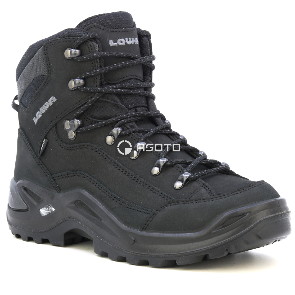 detail LOWA Renegade GTX Mid černá pánská outdoor obuv membrána Gore-Tex®