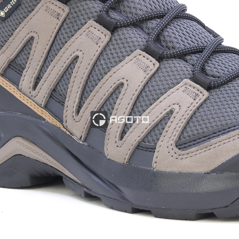 detail SALOMON X-Adventure Recon GTX Mid hnědá pánská kožená outdoor obuv Gore-Tex®