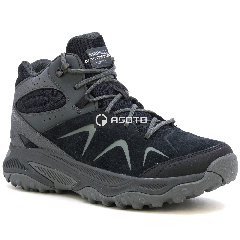 detail MERRELL YOKOTA 3 MID GTX black černá pánská outdoor obuv GORE-TEX® membrána