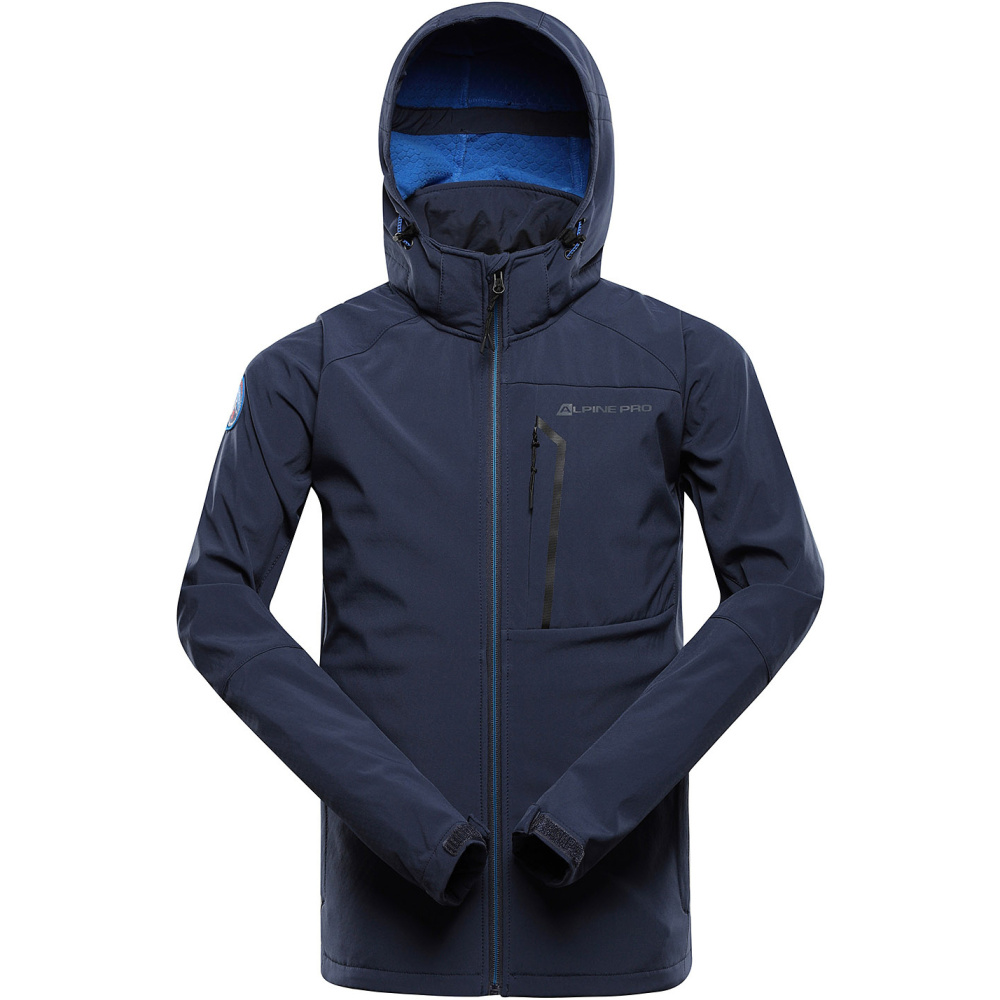 detail ALPINE PRO Hoor modrá pánská softshell bunda DWR 8000 mm