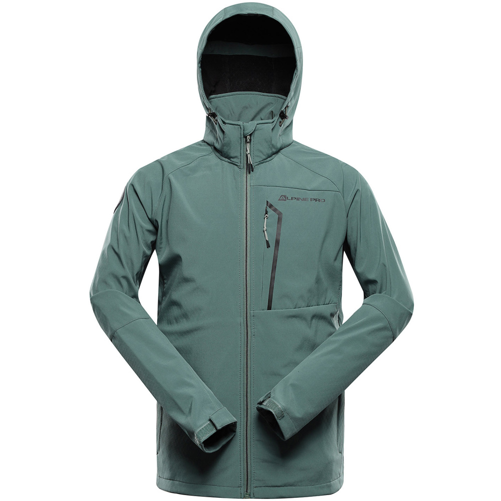 detail ALPINE PRO MJCC623725 Hoor zelená pánská softshell bunda DWR 8000 mm