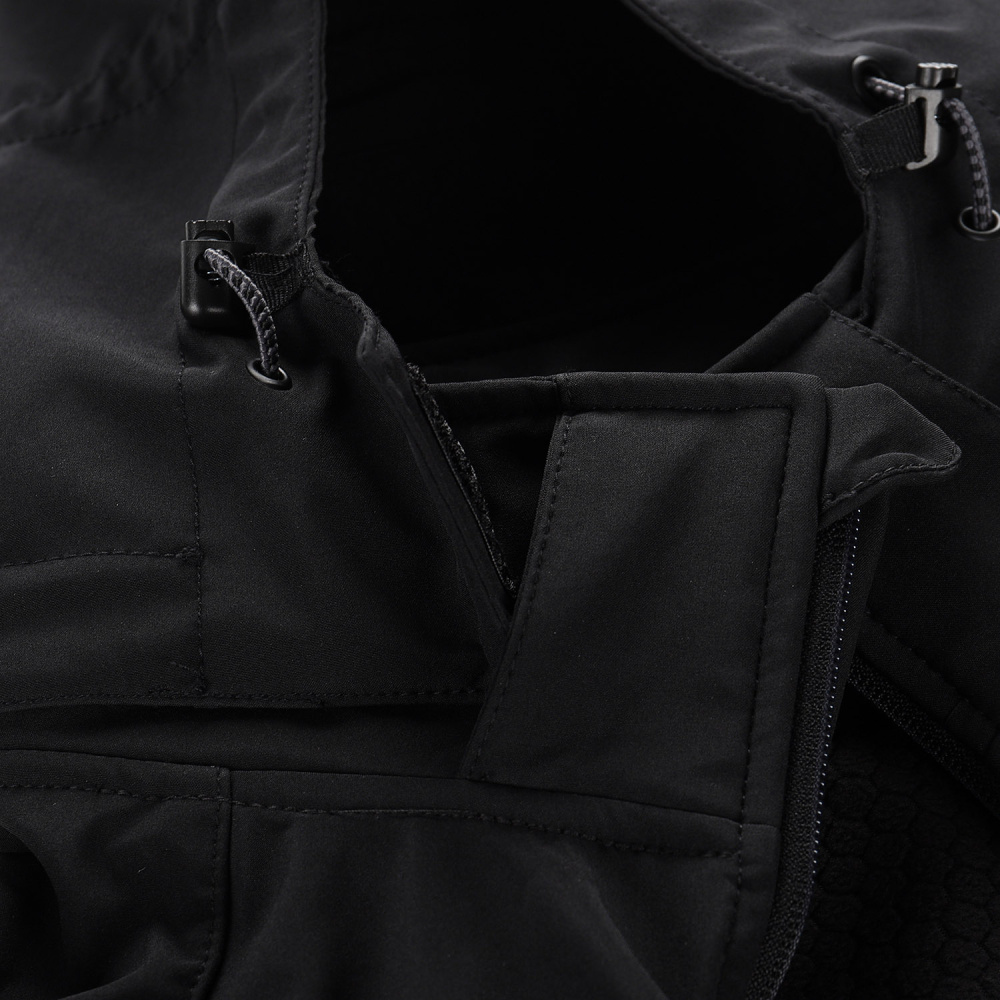 detail ALPINE PRO Hoor černá pánská softshell bunda DWR 8000 mm