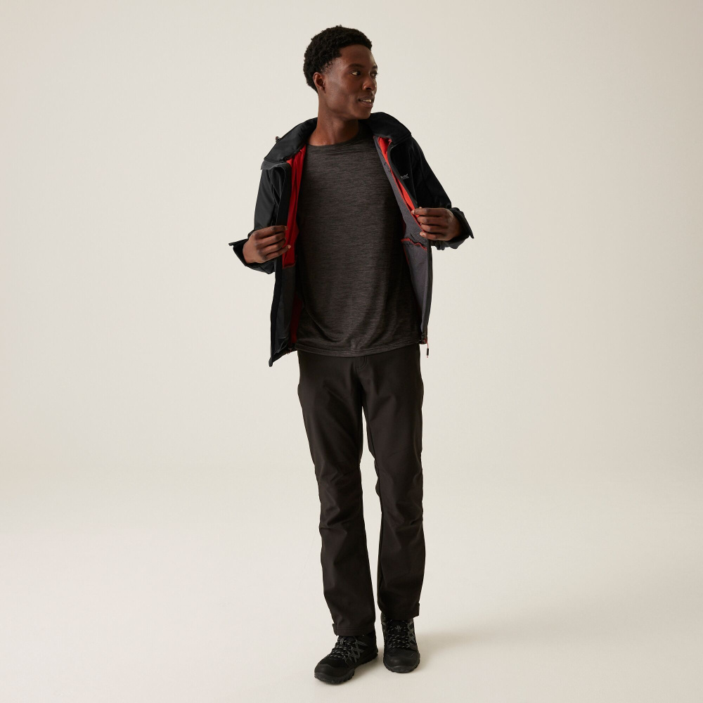 detail REGATTA Hewitts X černá pánská outdoor bunda membrána Isotex 10 000 mm