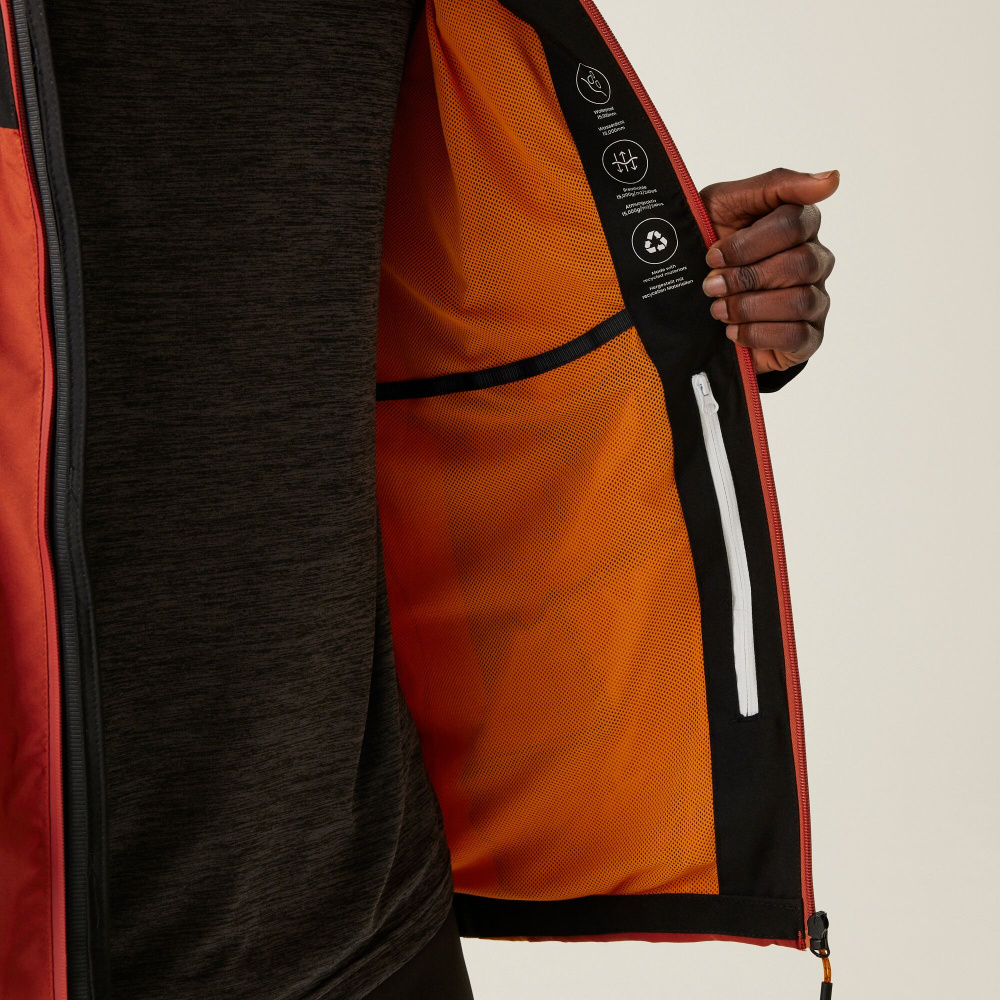 detail REGATTA Birchdale oranžová outdoor bunda Isotex membrána 10 000 mm
