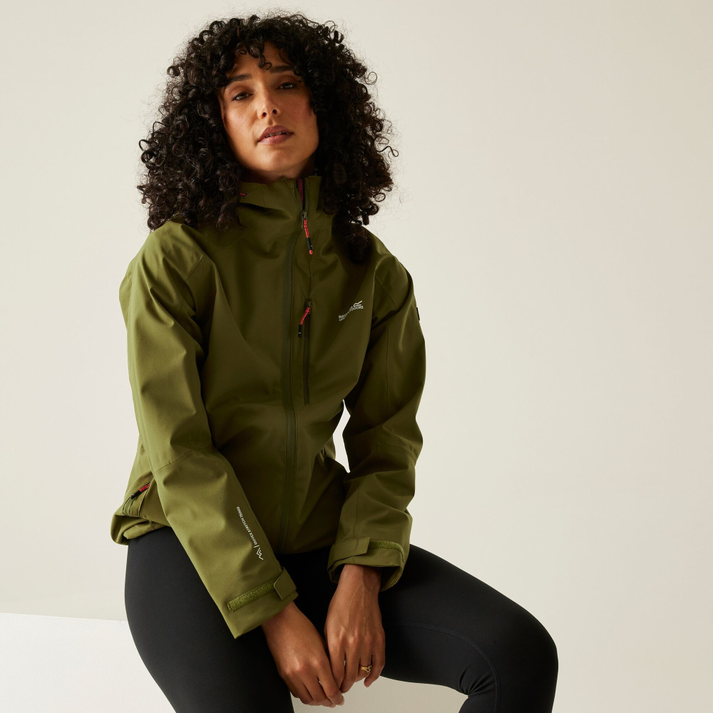 detail REGATTA Birchdale II khaki dámská outdoor bunda + membrána 10 000 mm