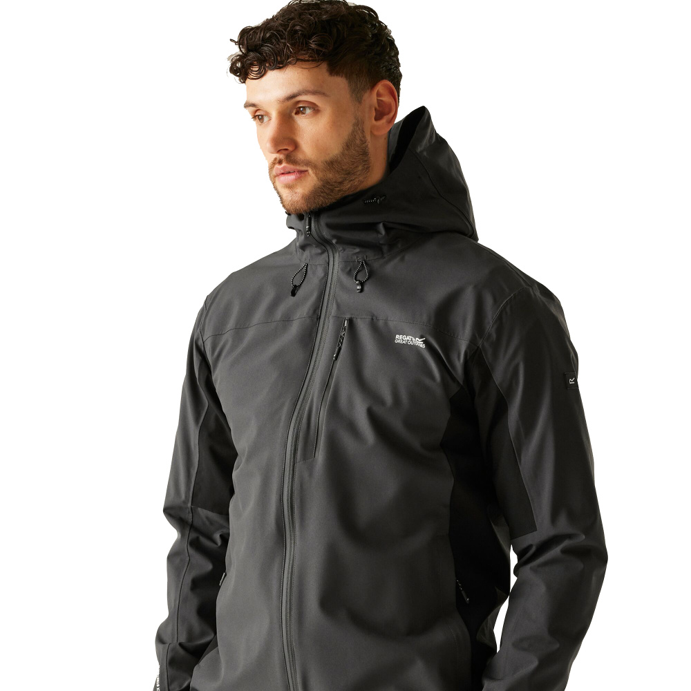 detail REGATTA Birchdale II sivá pánska outdoorová bunda s membránou Isotex, vodný stĺp