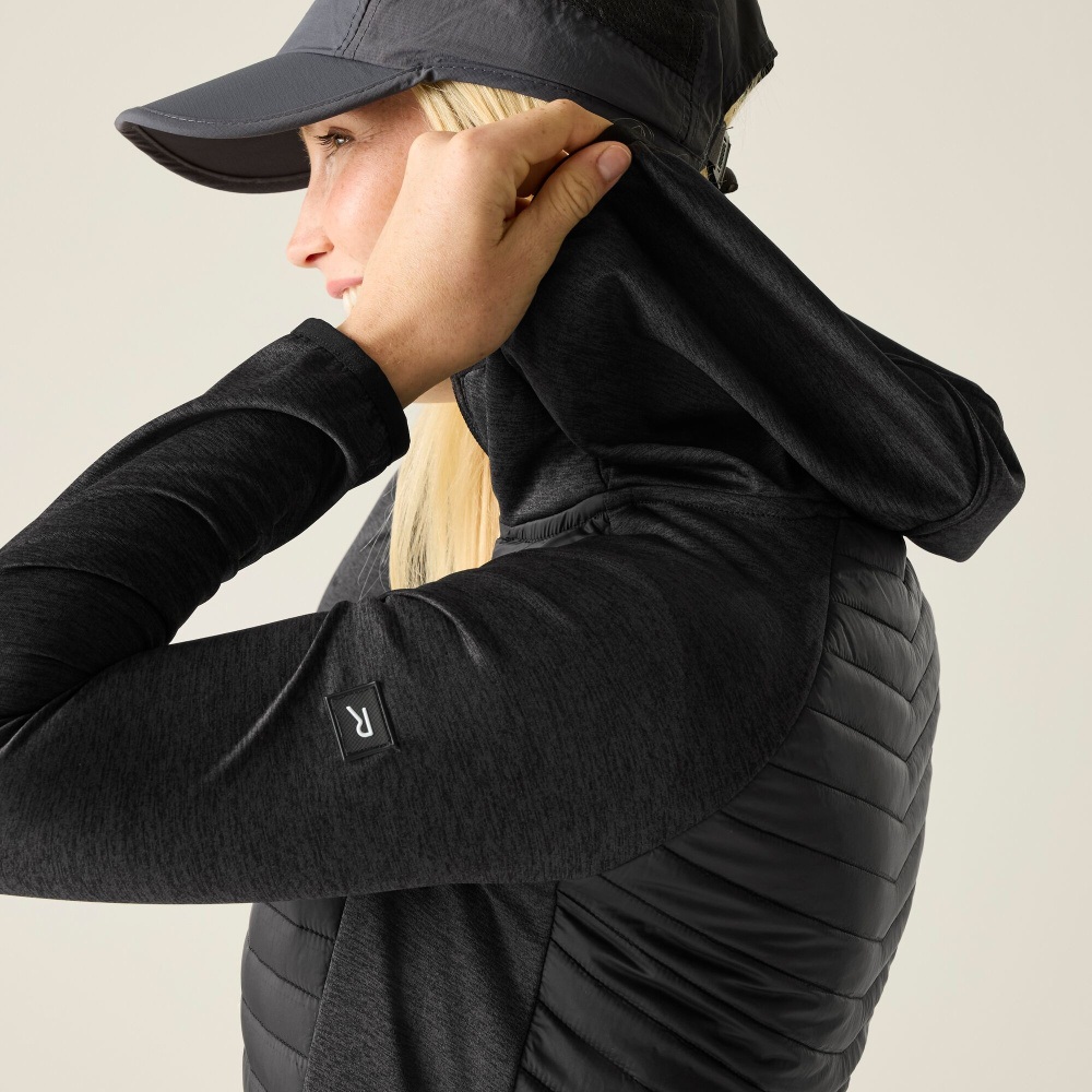detail REGATTA Andreson Hybrid čierna dámska outdoorová celoročná pohodlná bunda