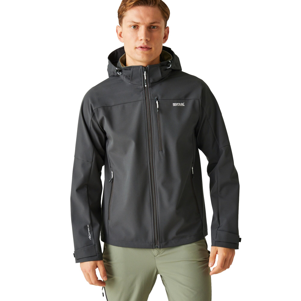 detail REGATTA Arana sivá pánska softshell outdoor bunda, priedušnosť 10 000 g/m2/24h