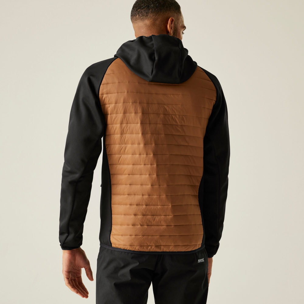 detail REGATTA Andreson Hybrid hnedá pánska outdoor bunda, praktická, celoročné použiti
