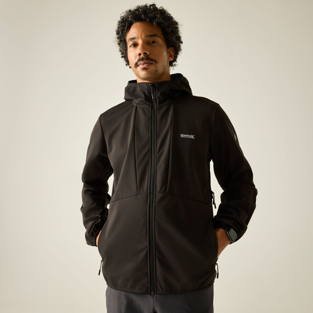 detail REGATTA Highton F/Z Midlayer modrá pánska celoročná outdoorová mikina