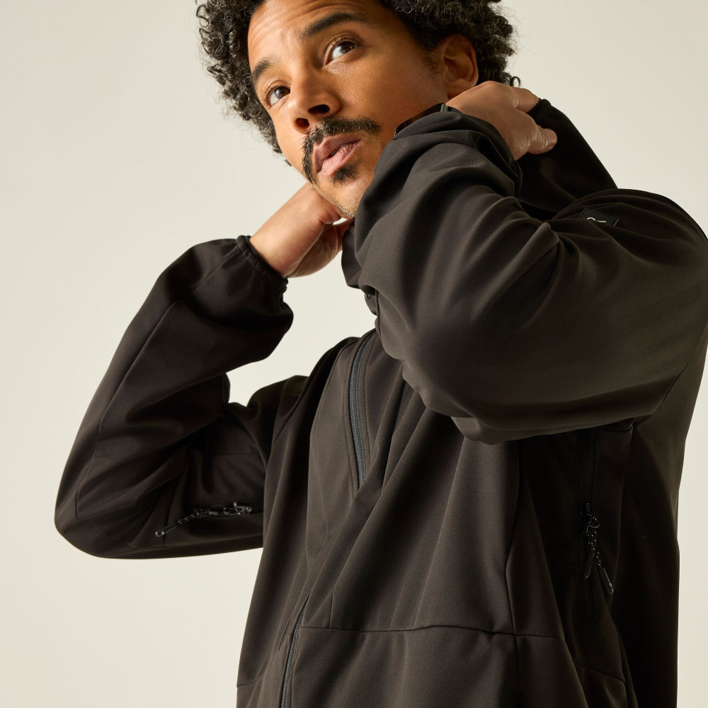 detail REGATTA Highton F/Z Midlayer modrá pánska celoročná outdoorová mikina