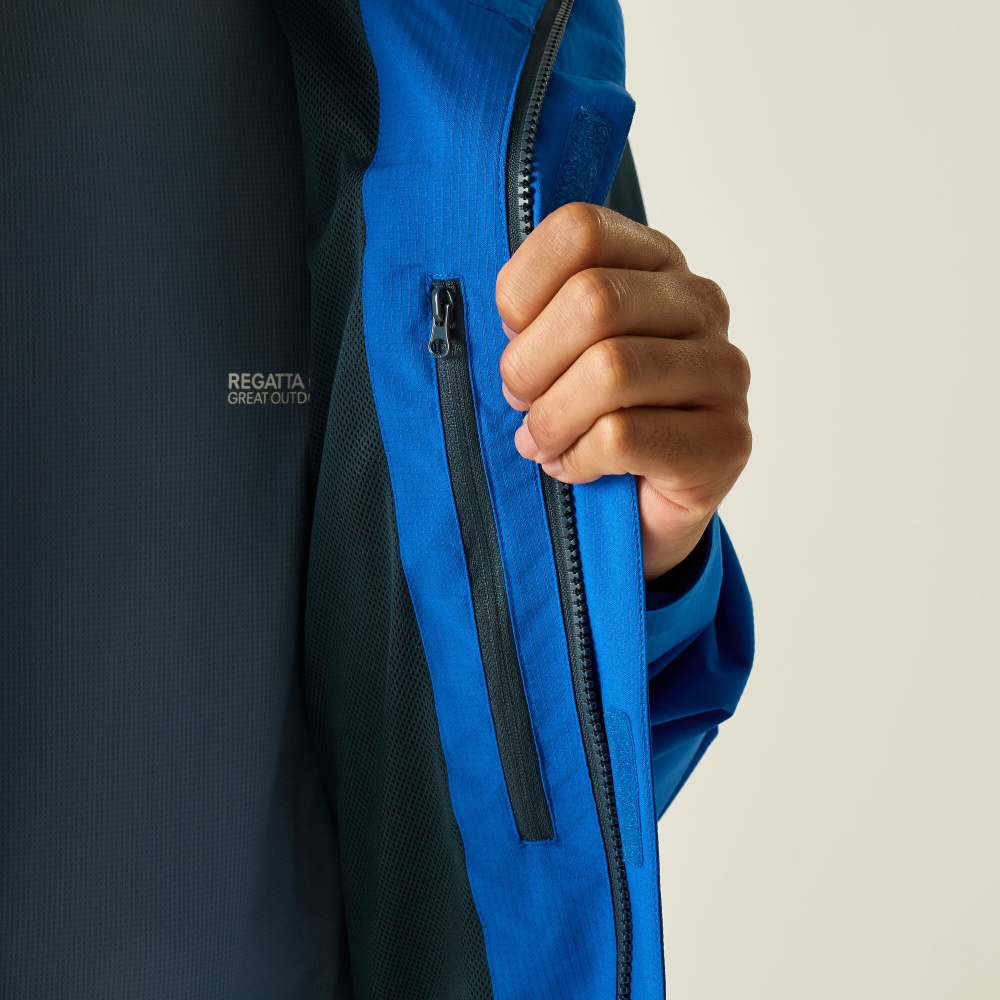 detail REGATTA Freesdale modrá pánska outdoorová bunda, vodný stĺpec 30 000 mm