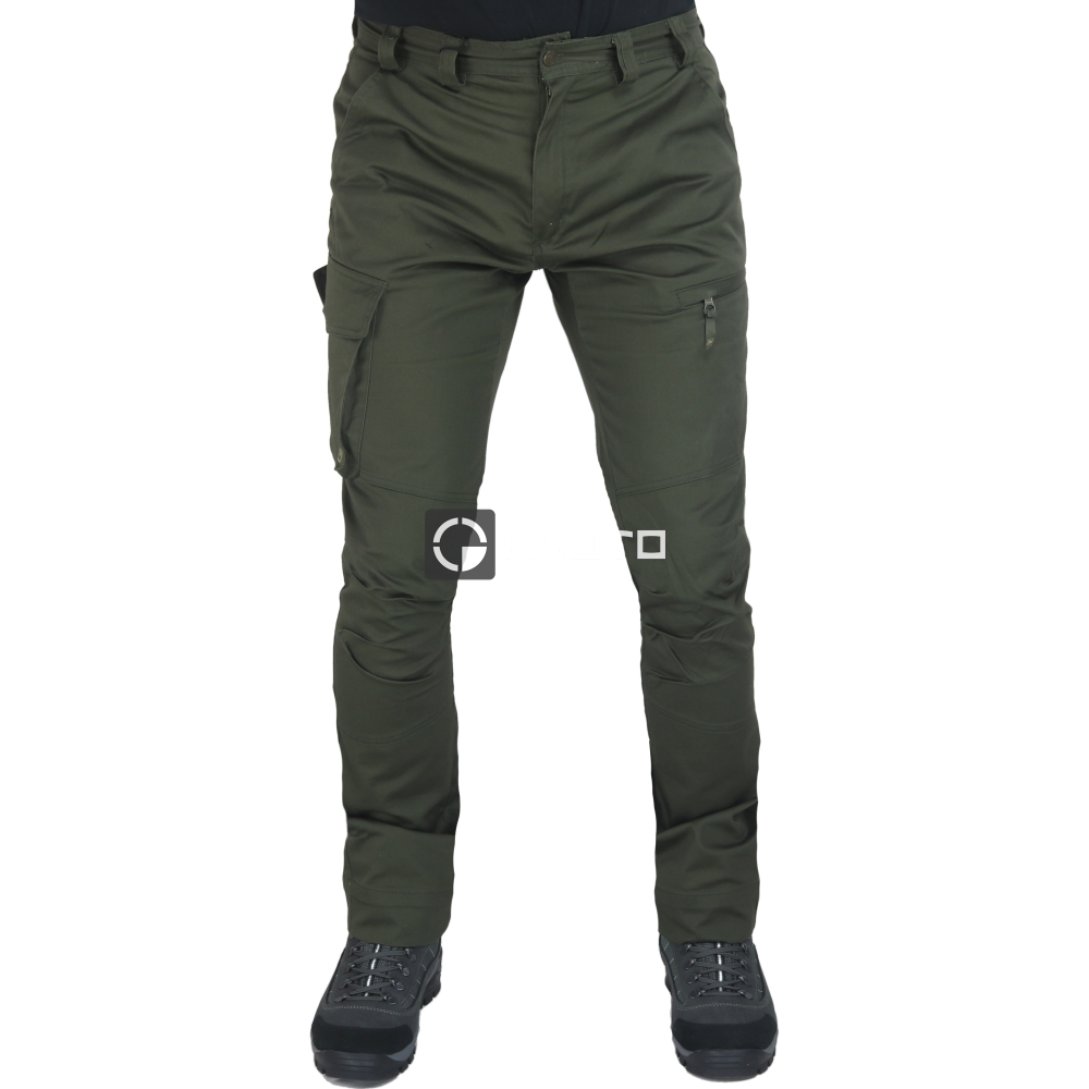 detail Deerhunter Denmark Traveler Stretch olivové pánské celoroční outdoor kalhoty