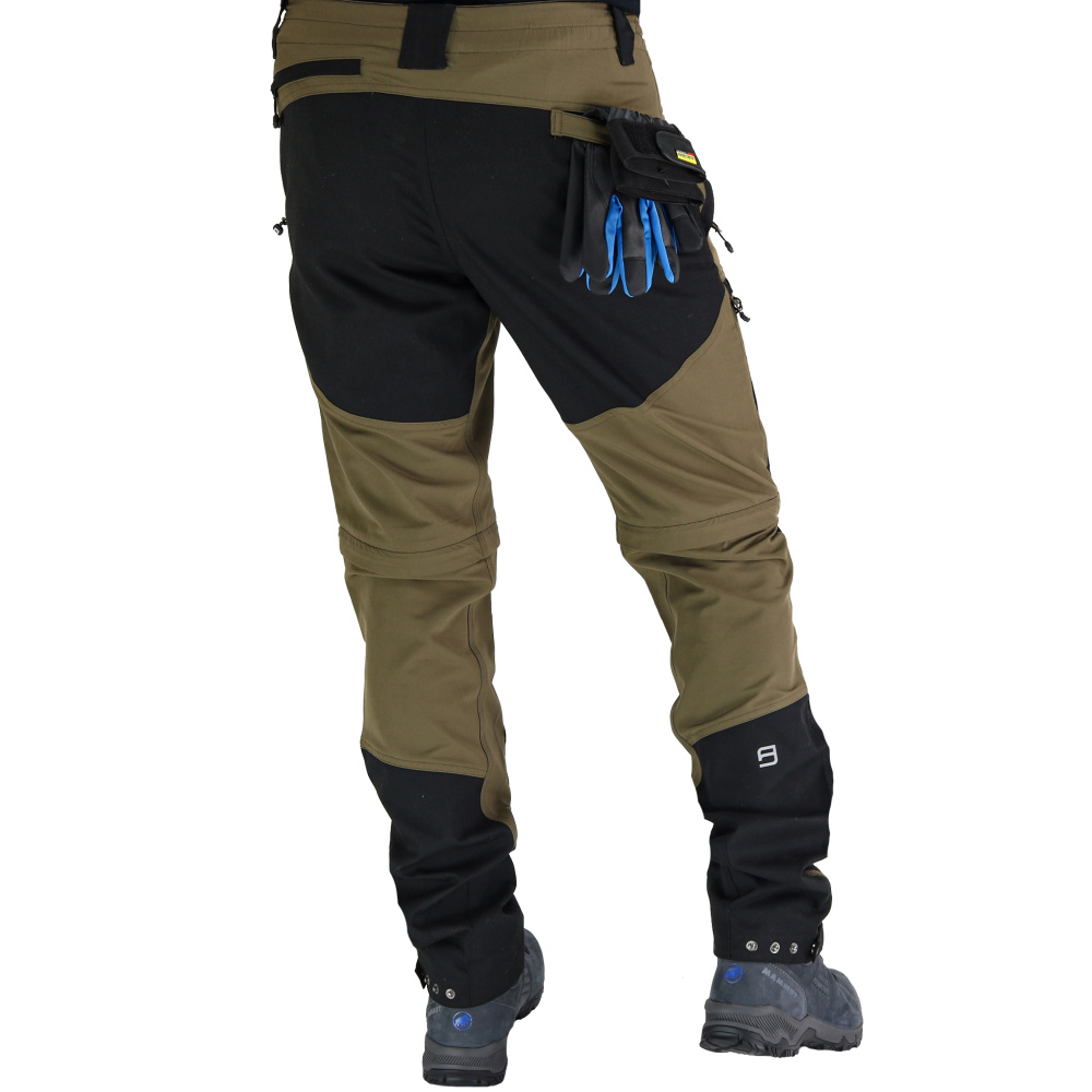 detail Asoto Fjallvik Extreme hnědé pánské outdoor kalhoty + doživotní záruka na švy