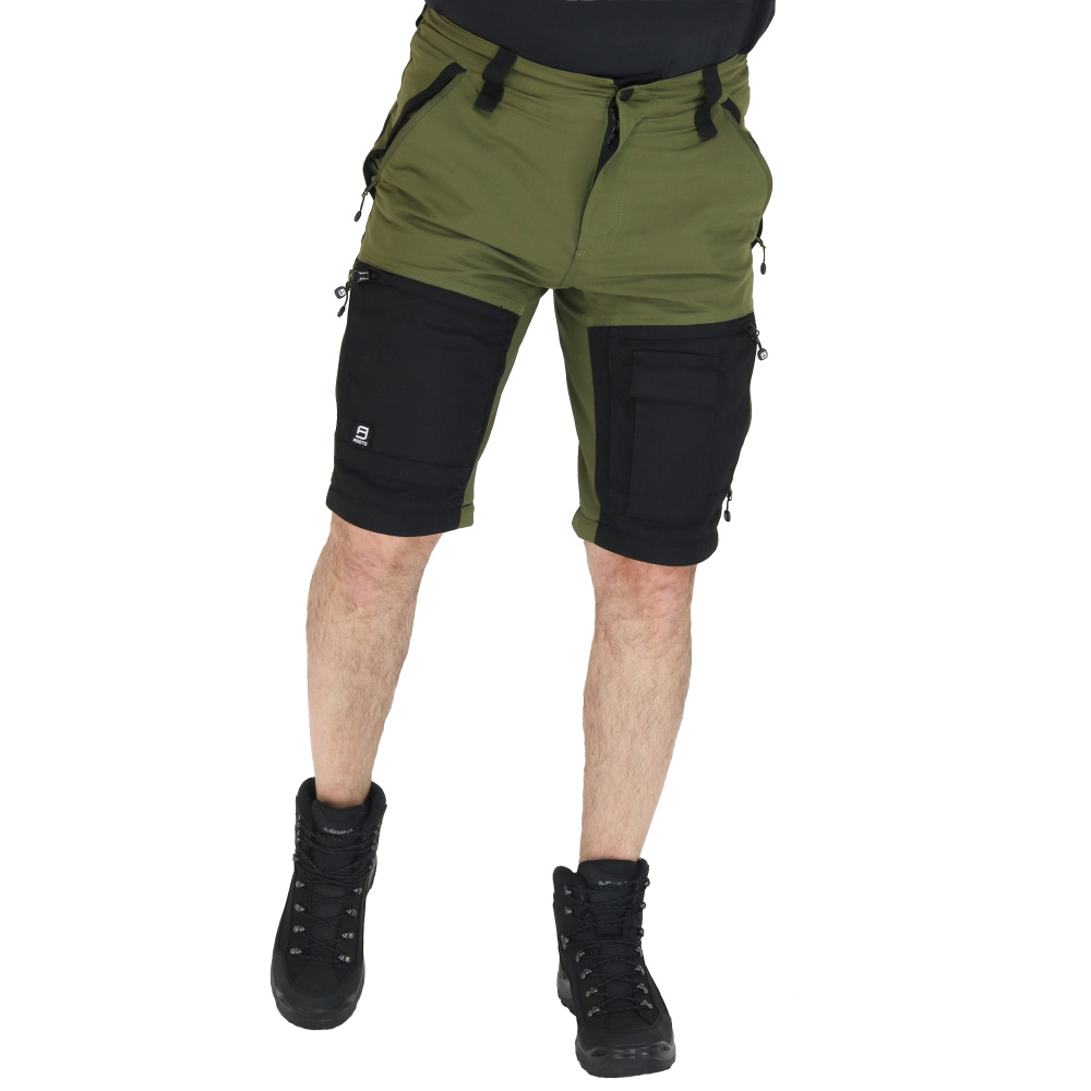 detail Asoto Vattern Zip-Off pánske olivové outdoorové nohavice DWR s odopínacími nohav