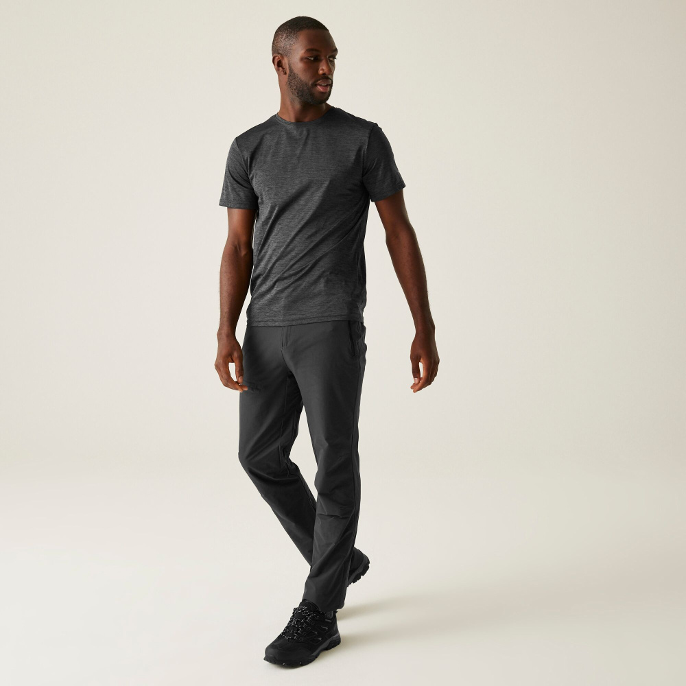 detail REGATTA Highton TRS sivé pánske ľahké a priedušné outdoorové nohavice