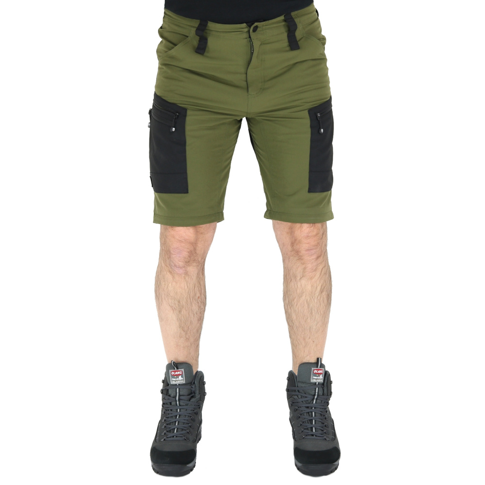 detail Asoto Vild Zip-Off pánske olivové profesionálne outdoorové nohavice DWR, odopína