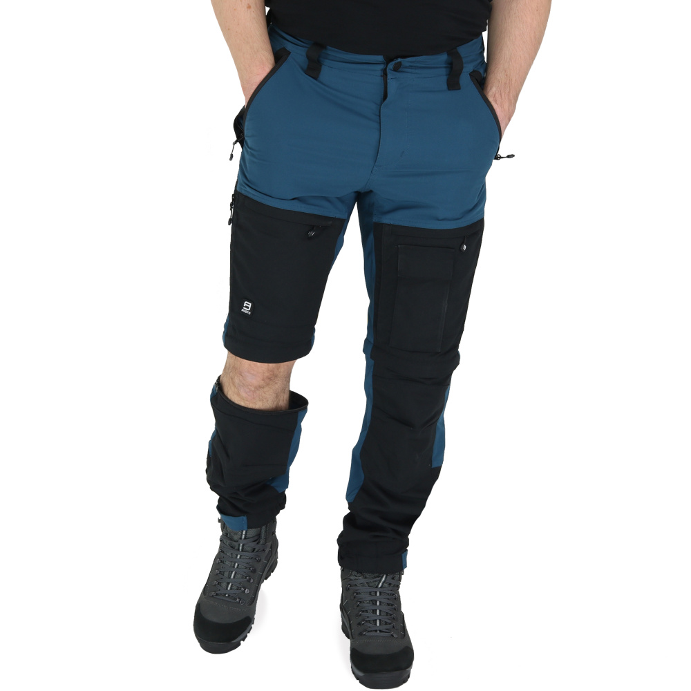 detail Asoto Vattern Zip-Off pánske modré profesionálne outdoorové nohavice DWR 2v1